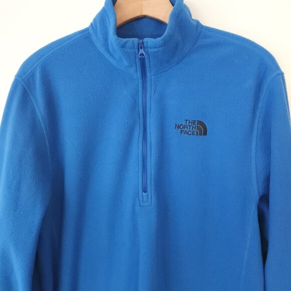 The North Face 1/2 Zip Fleece Pullover Blue Warm Lightweight Mens Medium - Picture 5 of 10